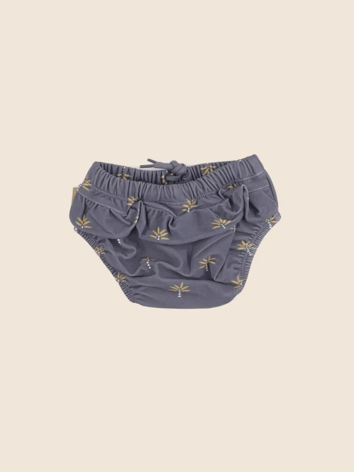 Maillot de bain couche fille palmier gris