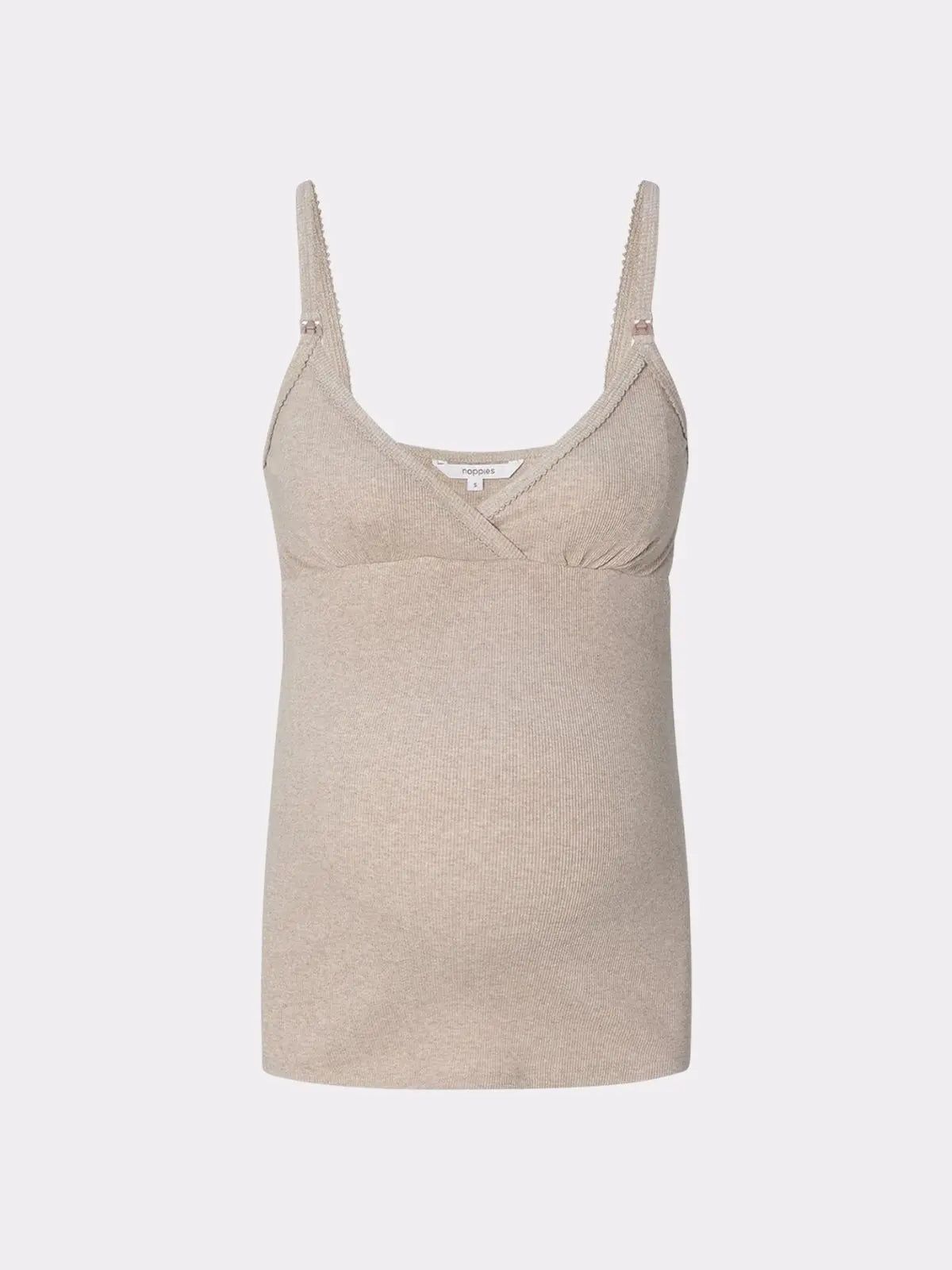 Pyjama allaitement, grossesse coton beige