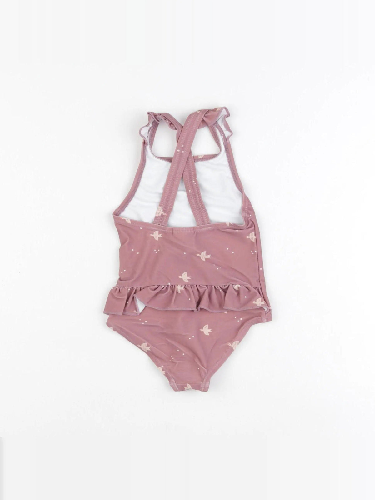 Maillot de bain 1 pièce oiseau rose