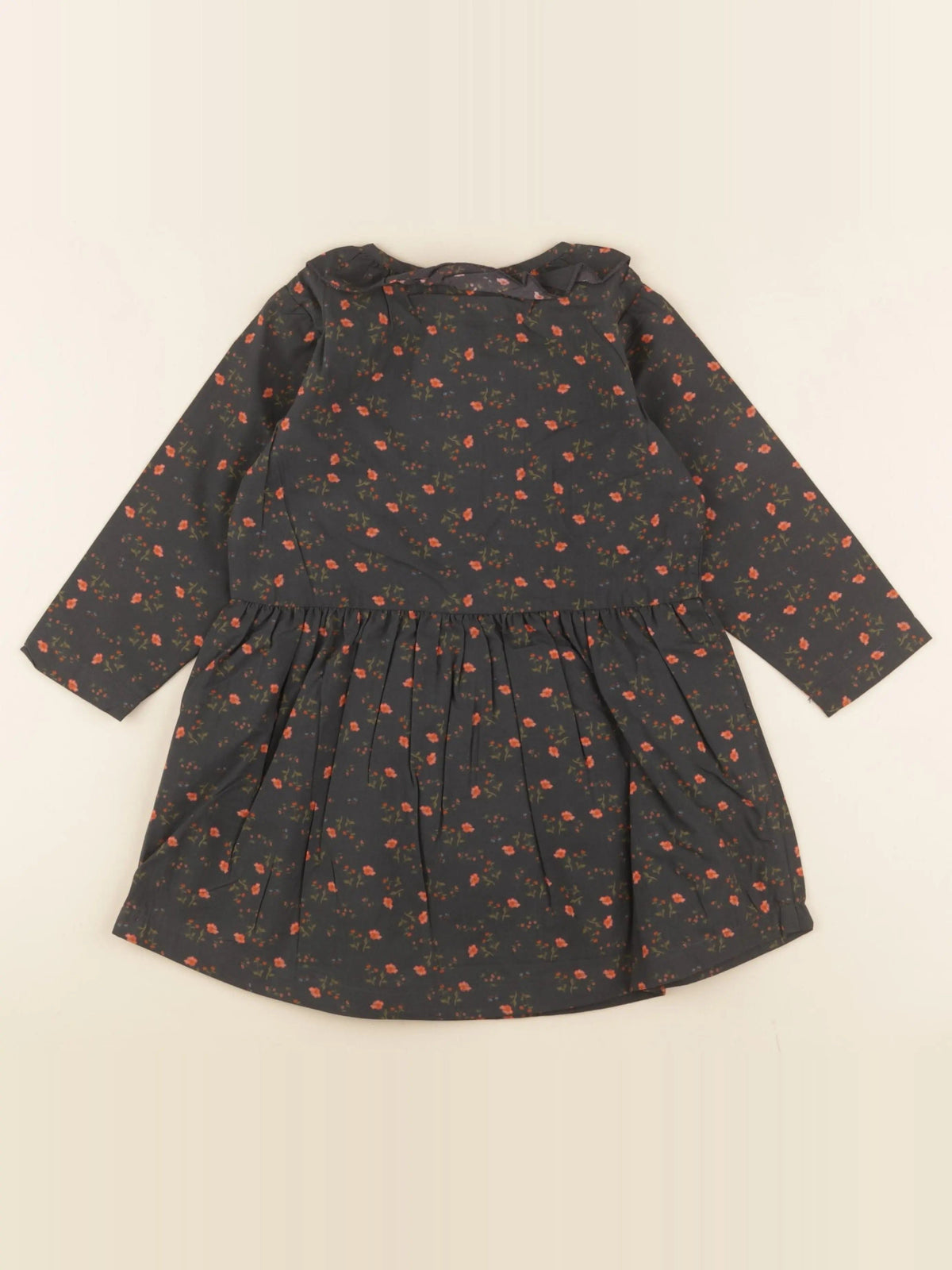 Robe lise imprimé fleuri noir