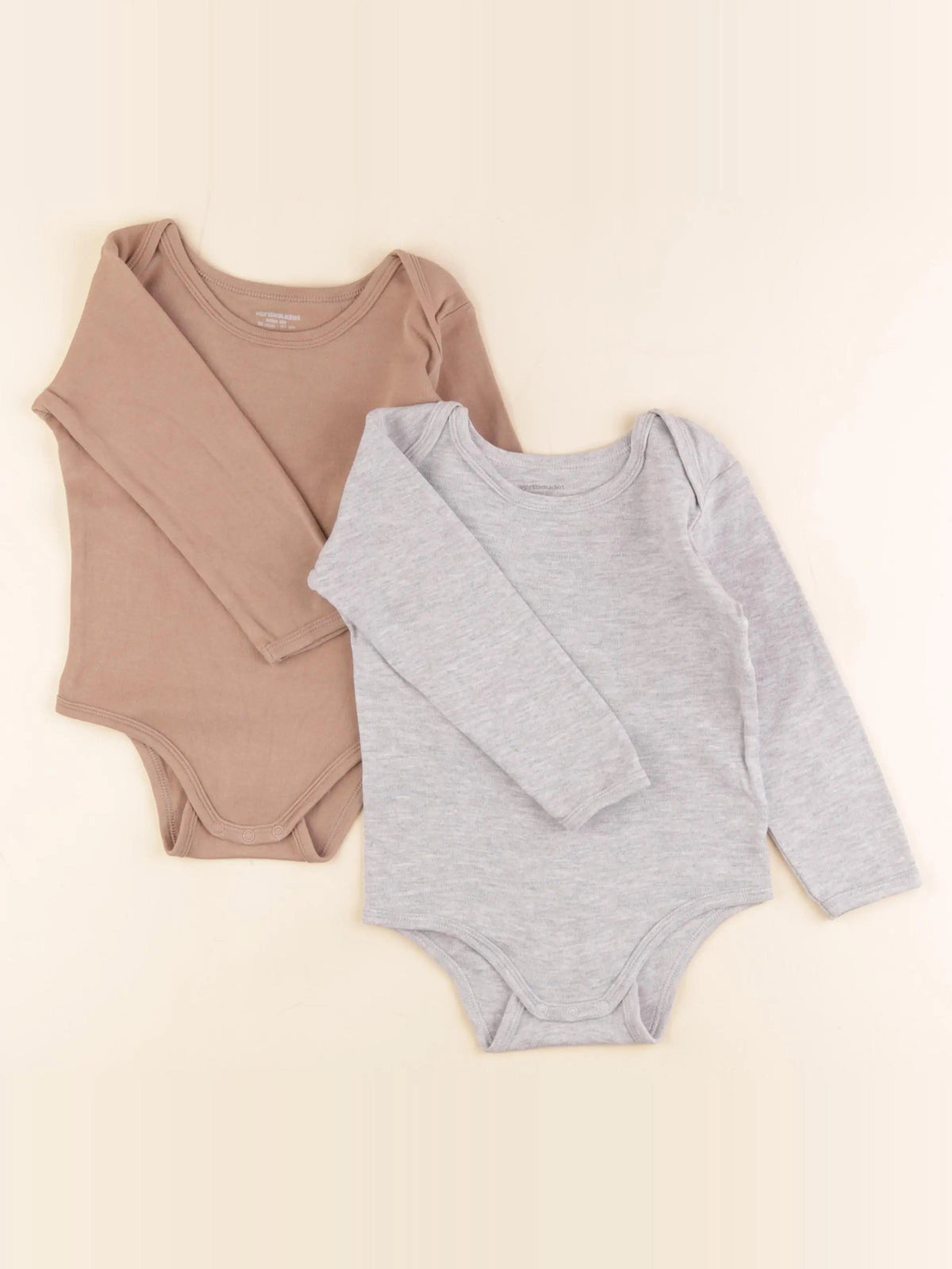 Lot de 2 bodies en coton marron, gris