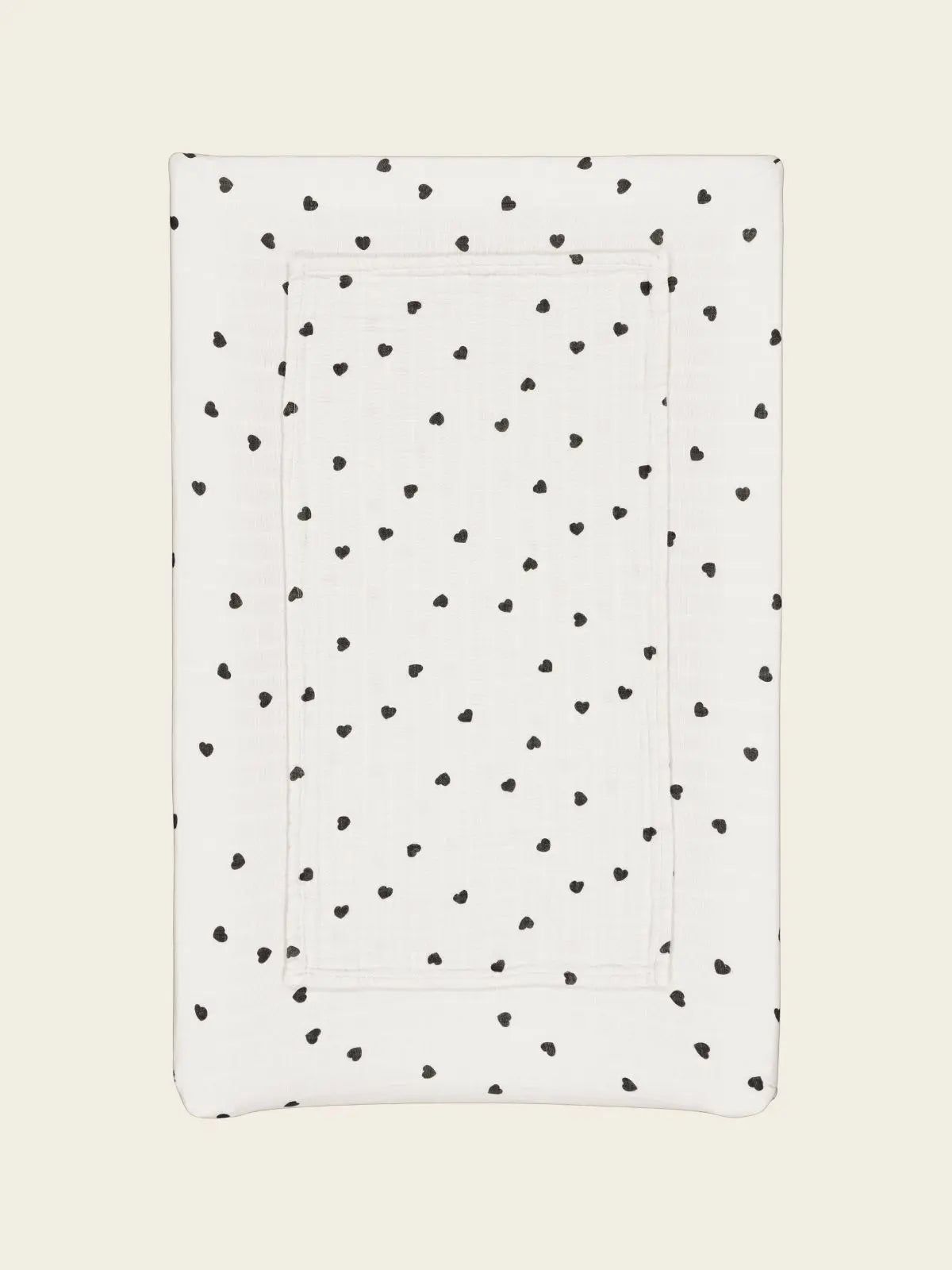 Housse de matelas à langer fanny cœur noir