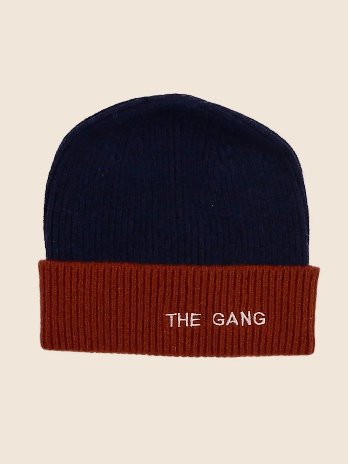 Bonnet "the gang" bleu. marron