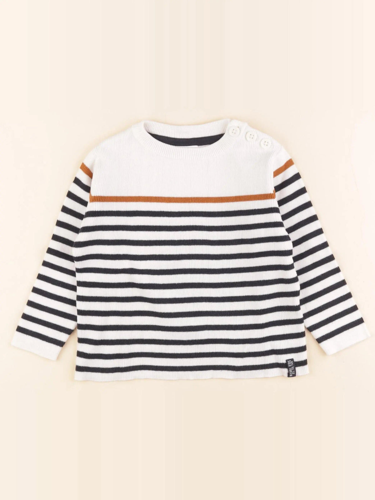 Pull blanc, bleu