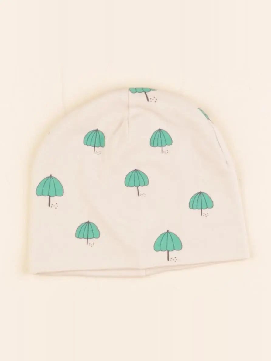 Bonnet vert, beige