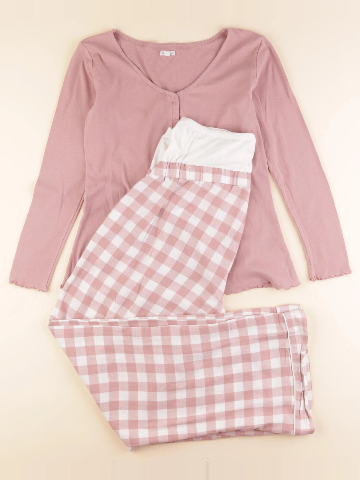 Pyjama grossesse coton rose