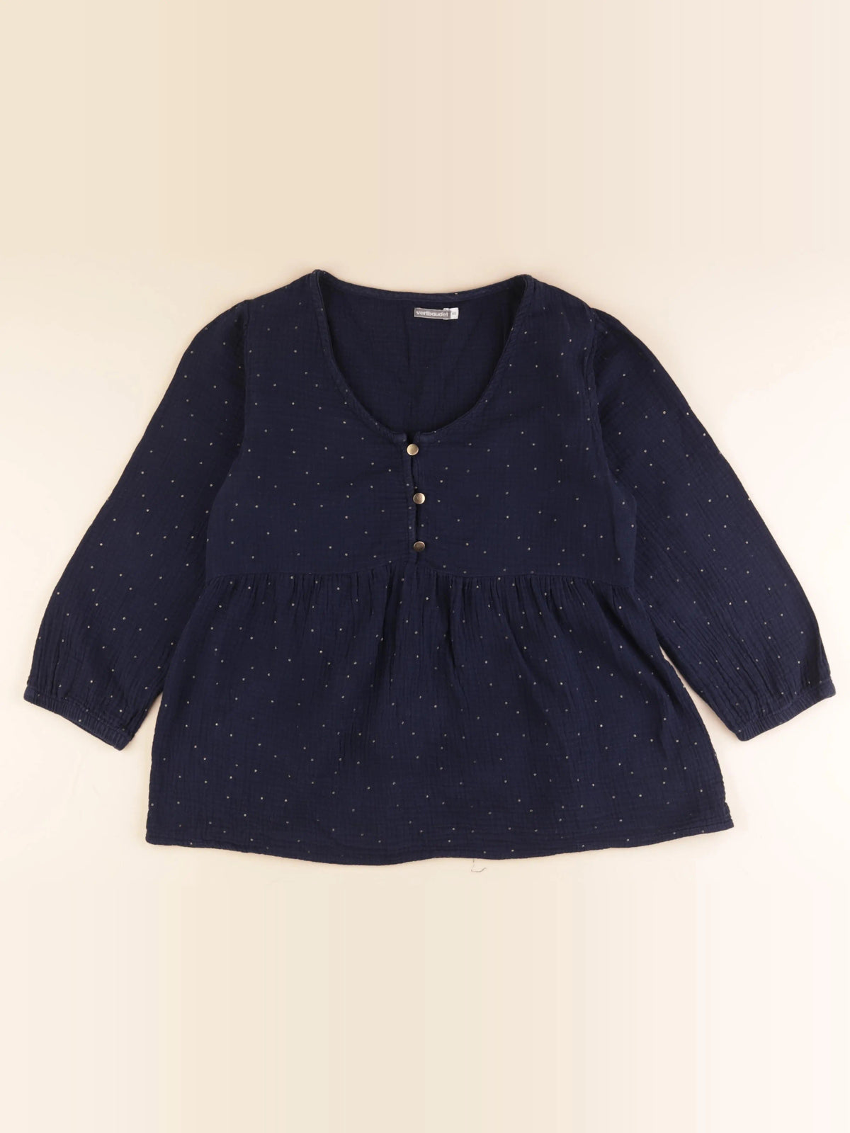 Blouse grossesse bleu, or
