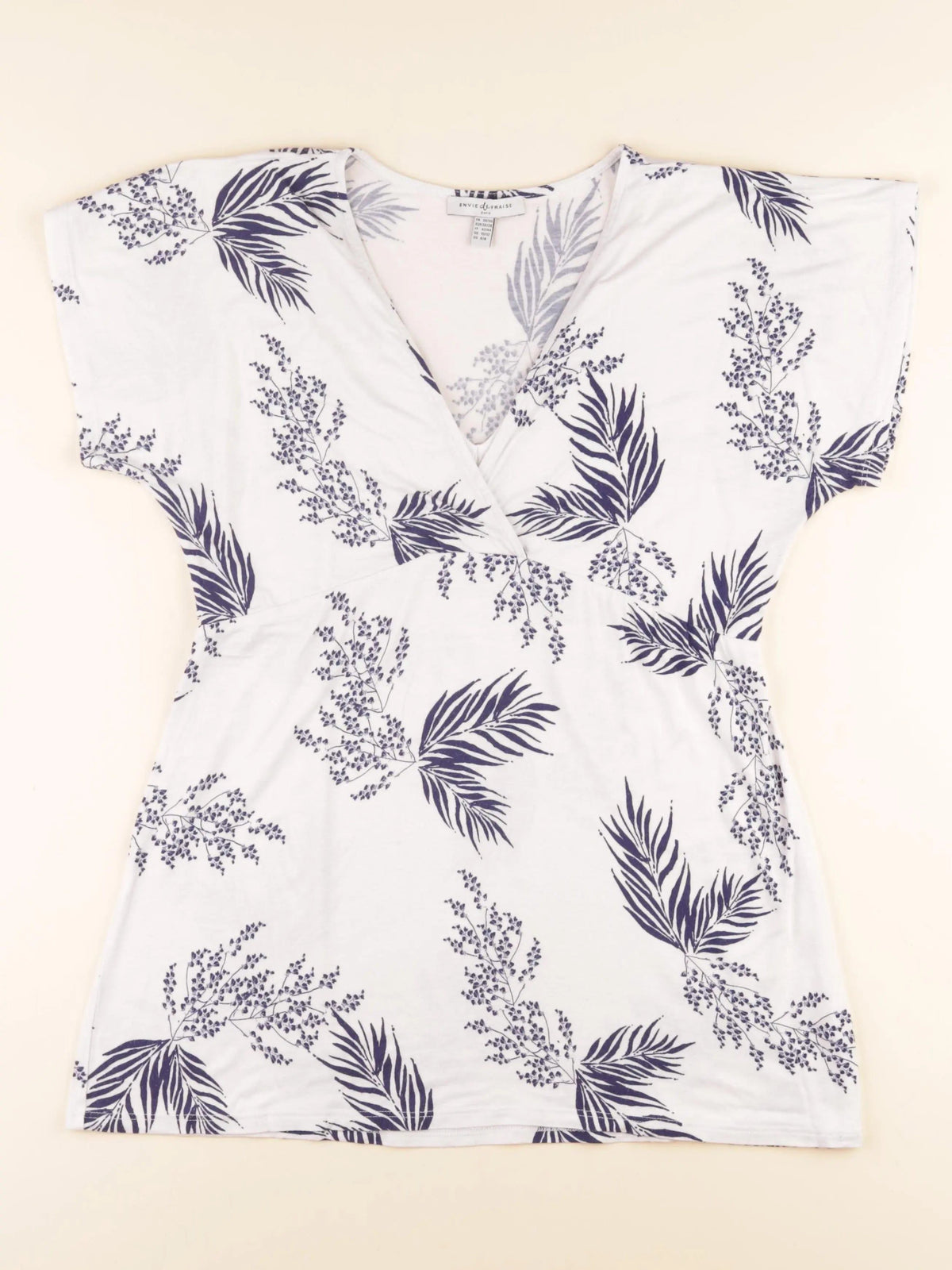 Tee-shirt grossesse, allaitement blanc, bleu