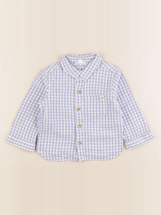 Chemise bleu, blanc