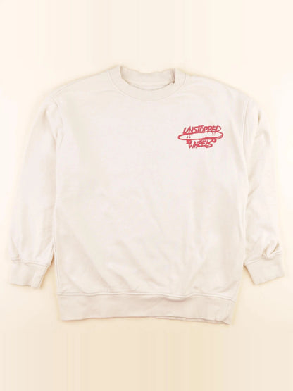 Sweat imprimé au dos beige