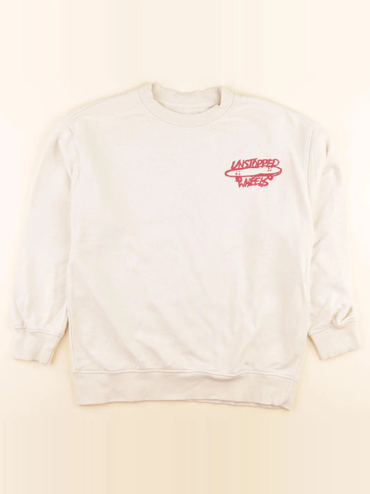 Sweat imprimé au dos beige
