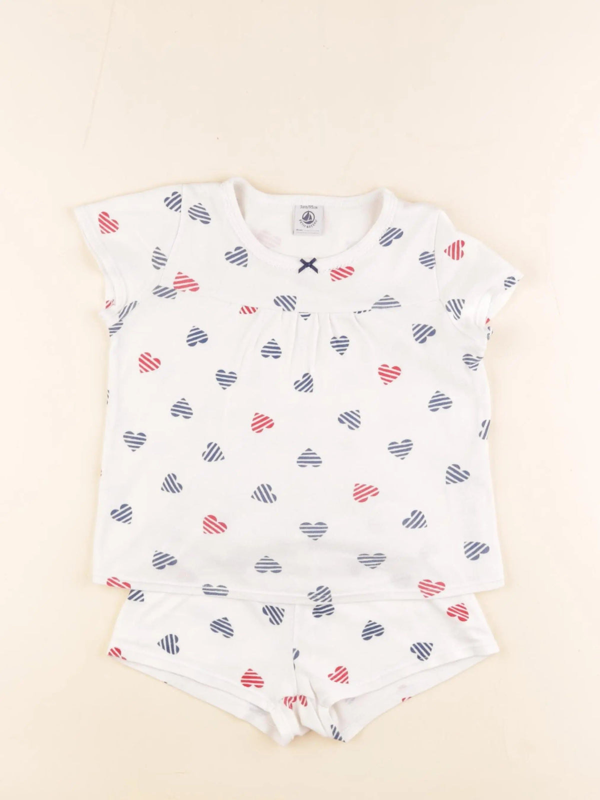 Pyjama coton blanc, multicolore
