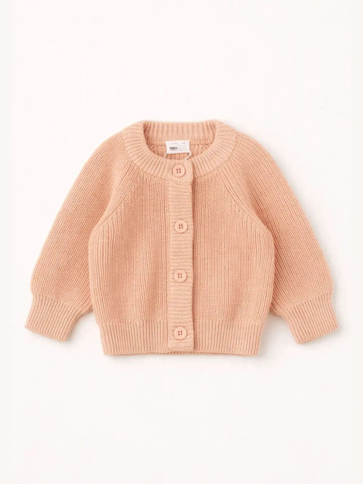 Le gilet bébé 100% coton bio pêche