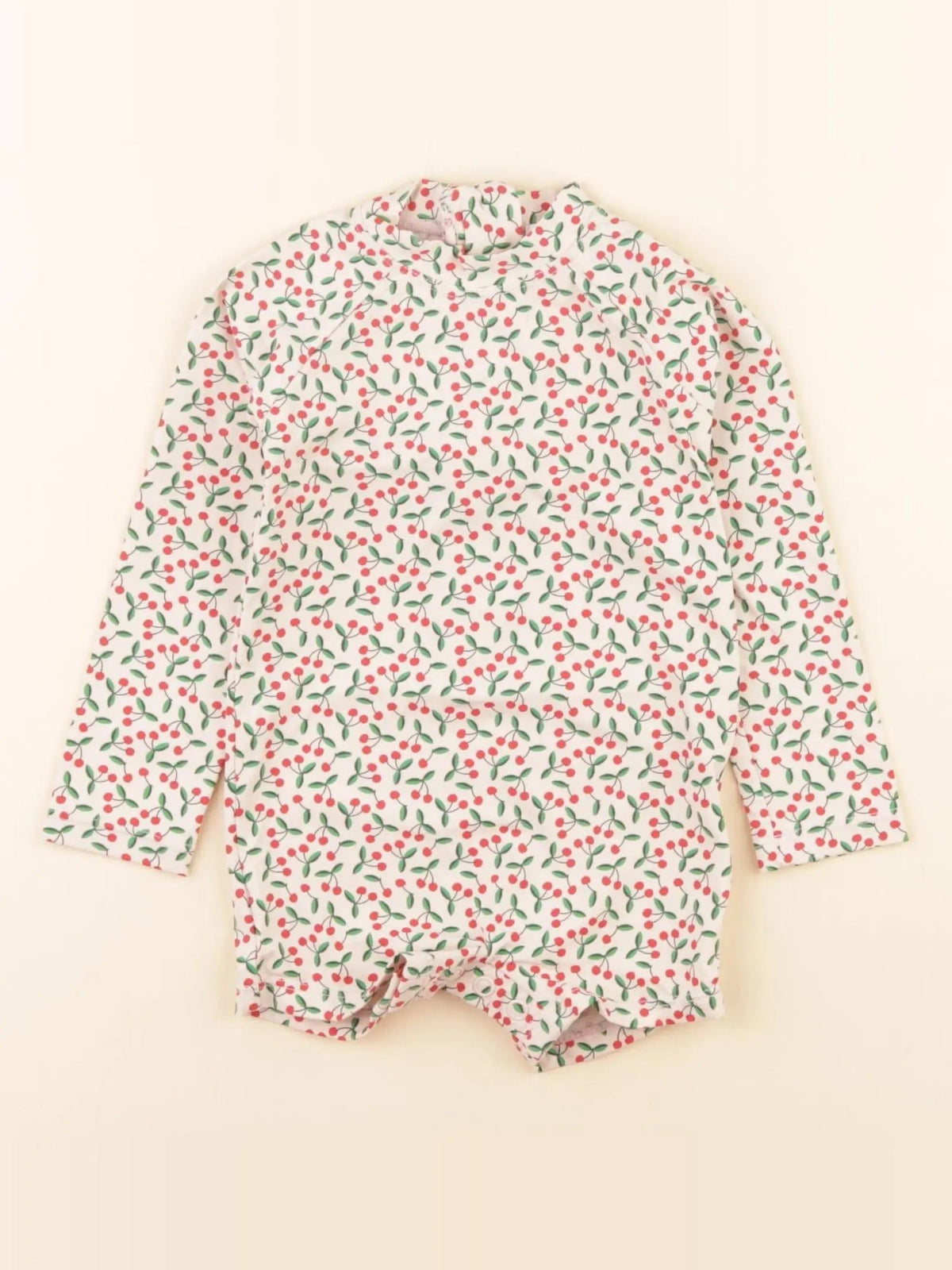 Combi de bain beige, rouge
