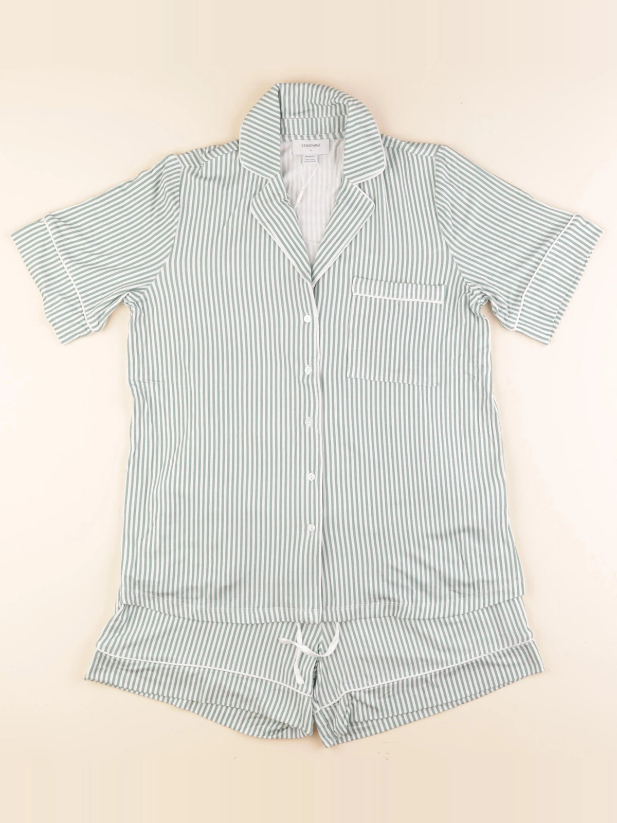 Pyjama grossesse coton vert