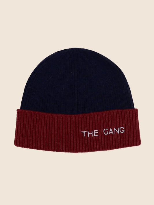 Bonnet "the gang" bleu. rouge