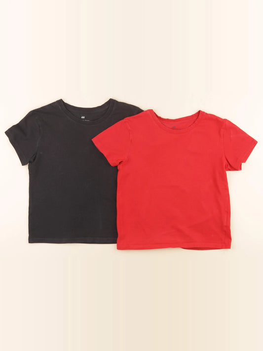Lot de 2 tee-shirts noir, rouge