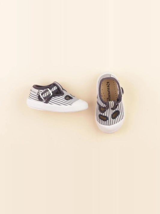 Tennis à scratch/ lacets blanc