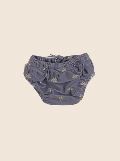 Maillot de bain couche fille palmier gris