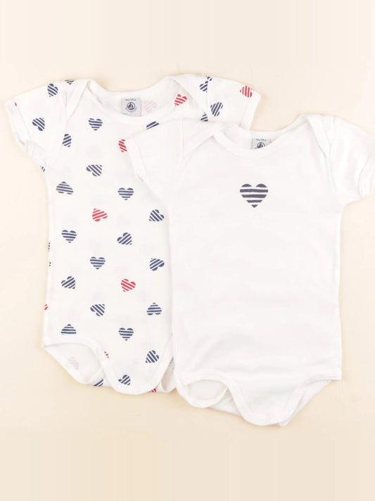 Lot de 2 bodies en coton blanc