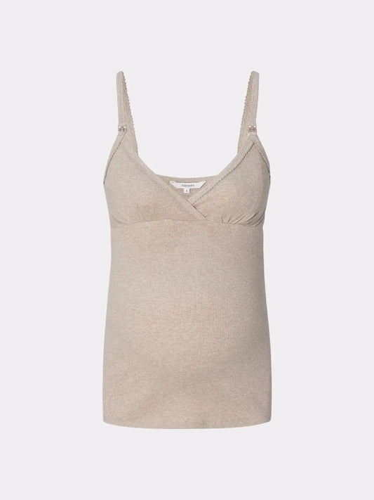 Pyjama allaitement, grossesse coton beige