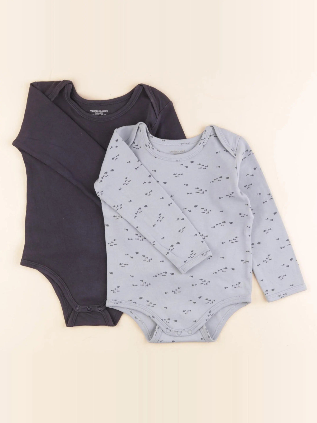 Lot de 2 bodies en coton bleu
