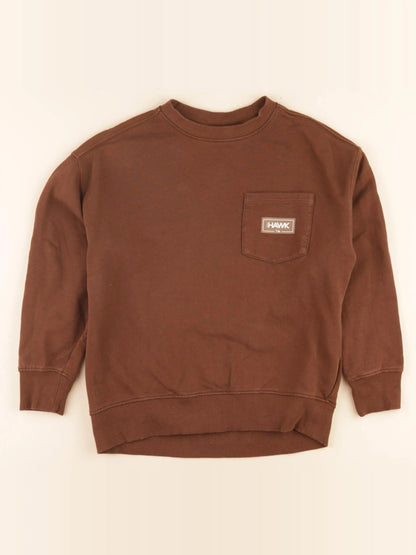 Sweat imprimé au dos marron