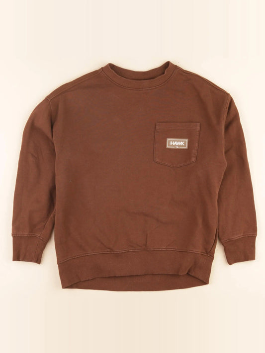 Sweat imprimé au dos marron