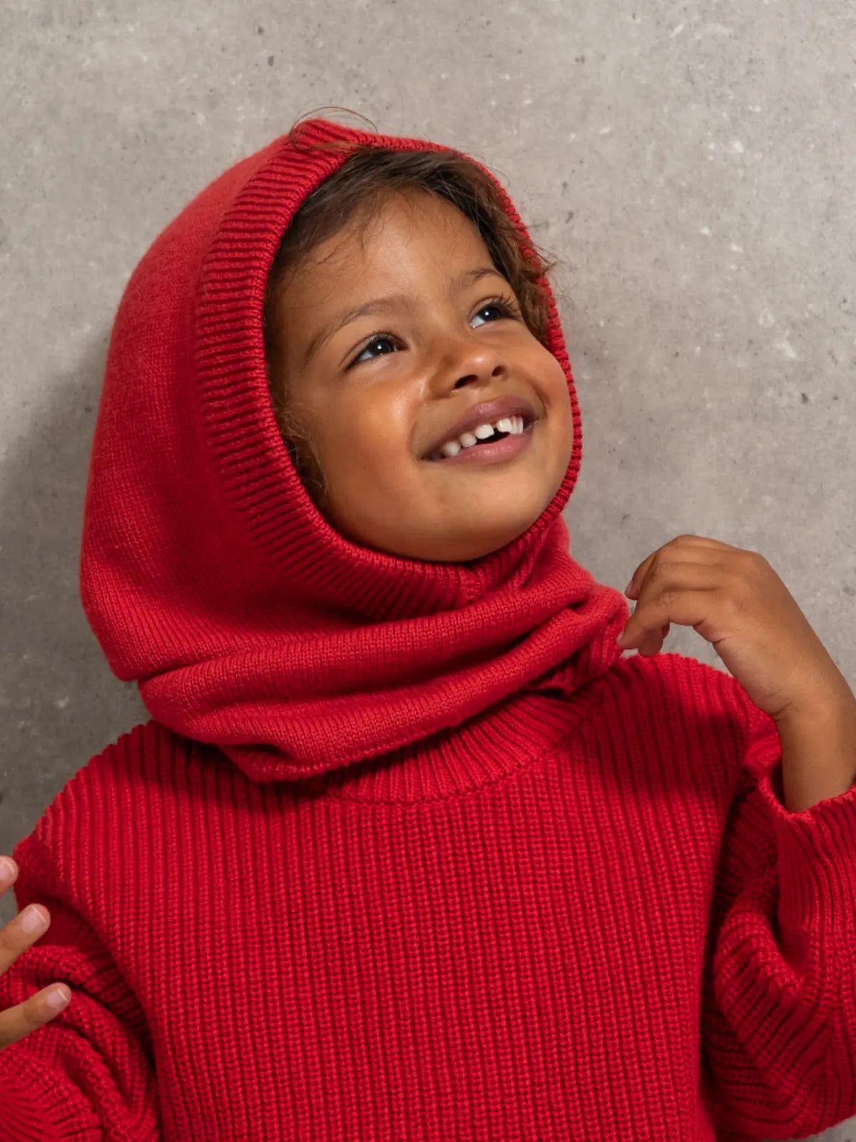 La cagoule 100% laine rouge coquelicot