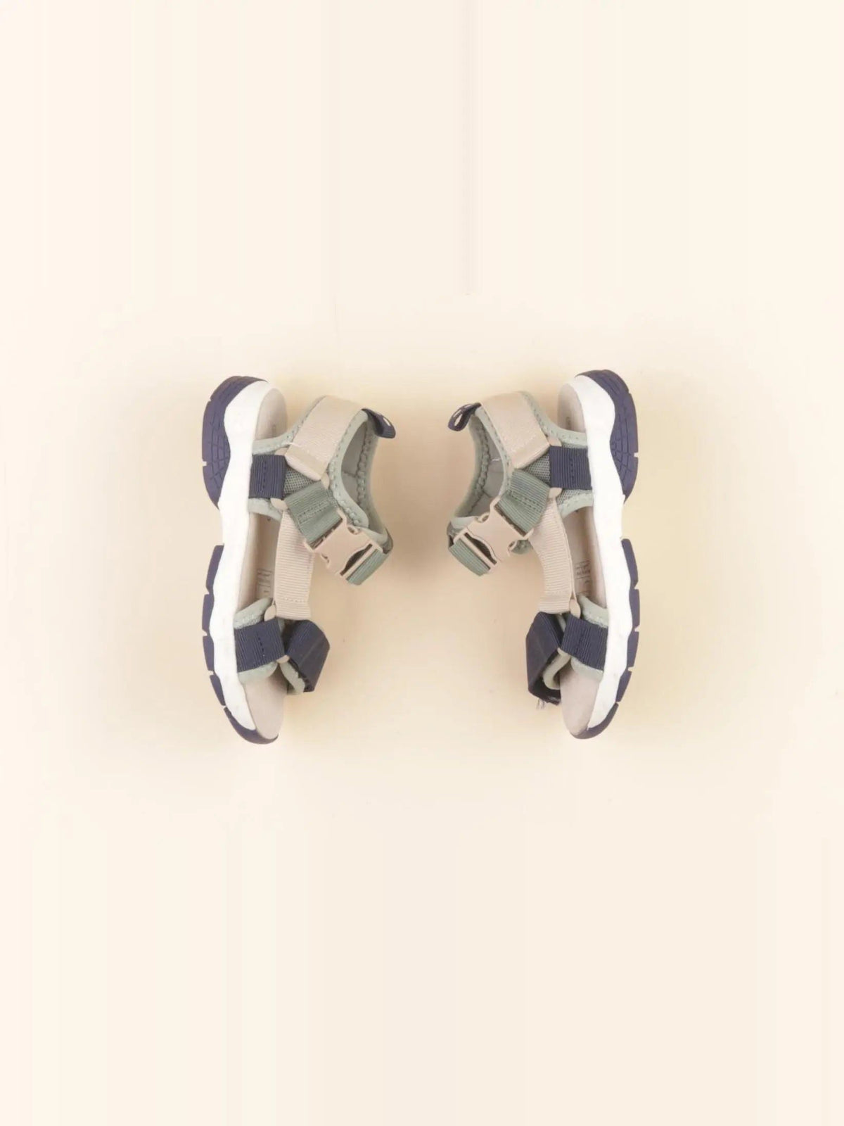 Sandales beige, vert