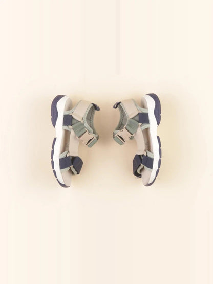Sandales beige, vert