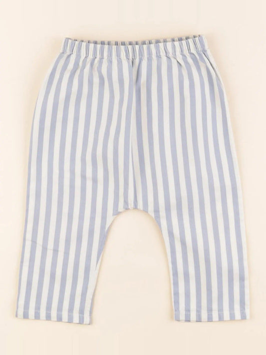 Pantalon blanc, bleu