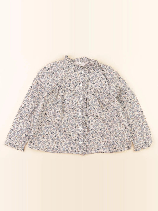 Blouse beige, bleu