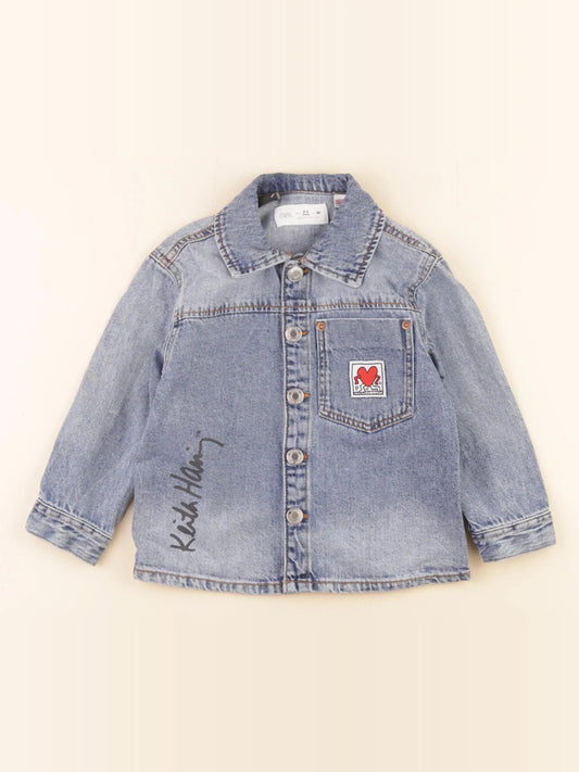 Veste imprimé au dos bleu