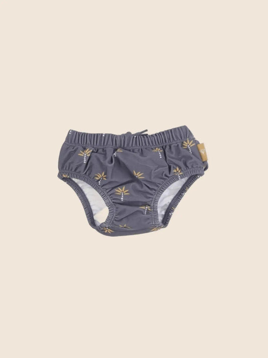 Maillot de bain couche fille palmier gris