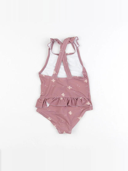 Maillot de bain 1 pièce oiseau rose