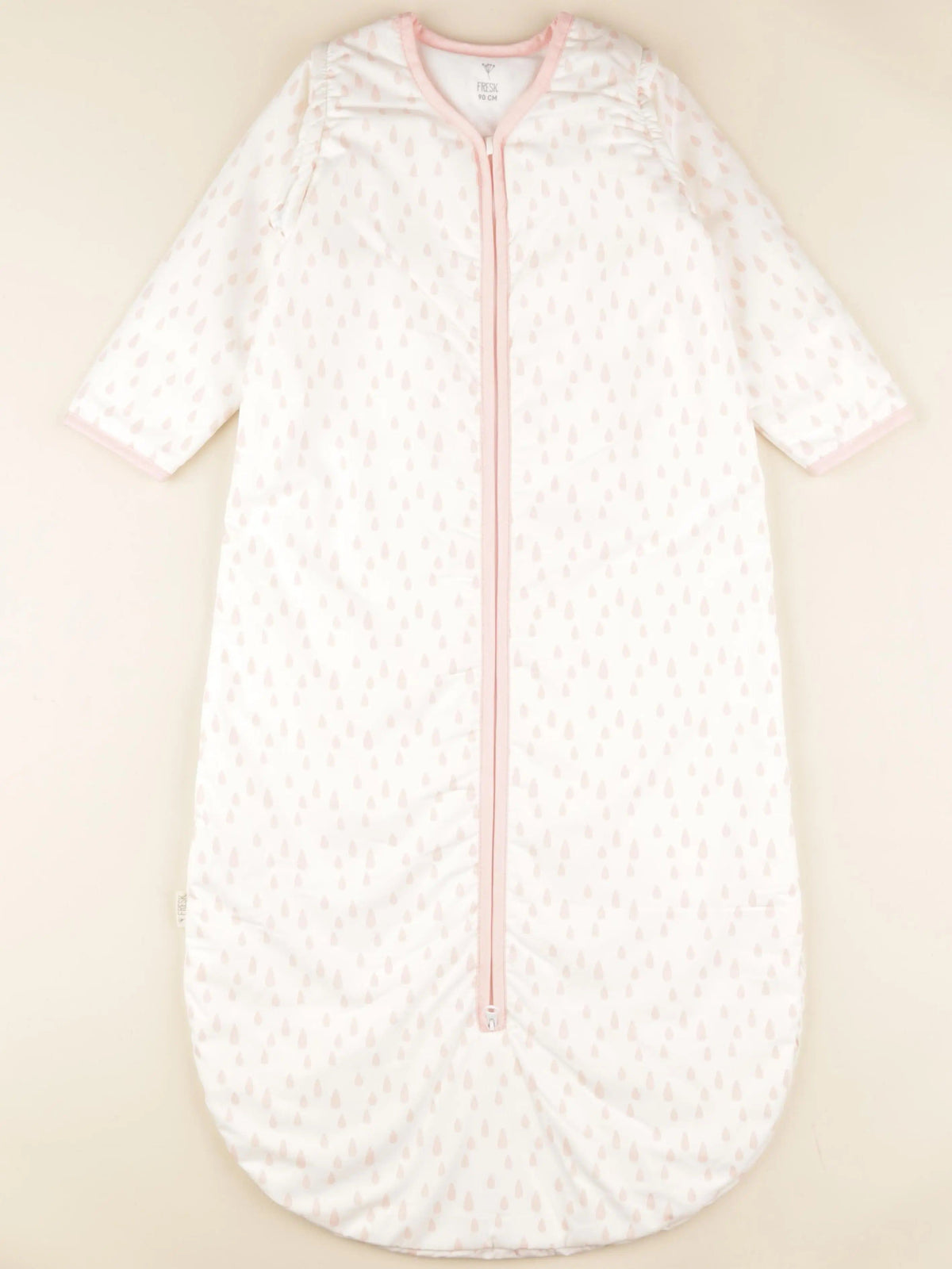 Gigoteuse 90 cm tog 2,8 blanc, rose gouttes
