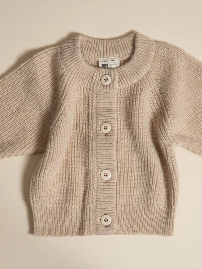Le gilet bébé 100% laine beige nougat