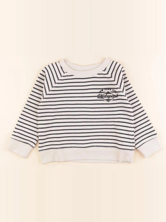 Pull beige, bleu