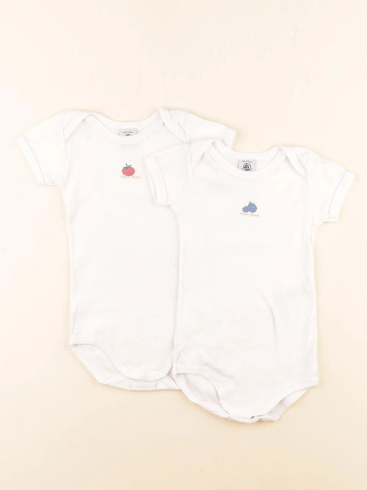 Lot de 2 bodies en coton blanc