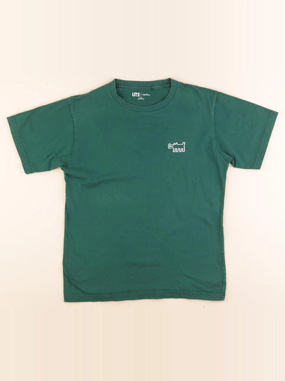 Tee-shirt imprimé au dos vert
