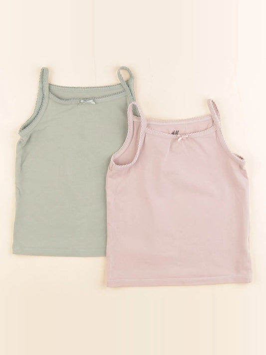 Lot de 2 maillots de corps rose