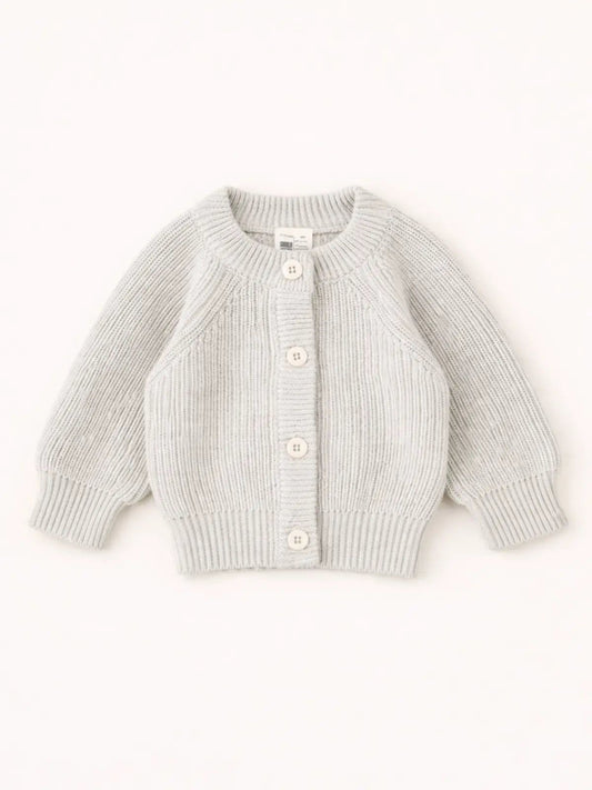 Le gilet bébé 100% coton bio beige galet