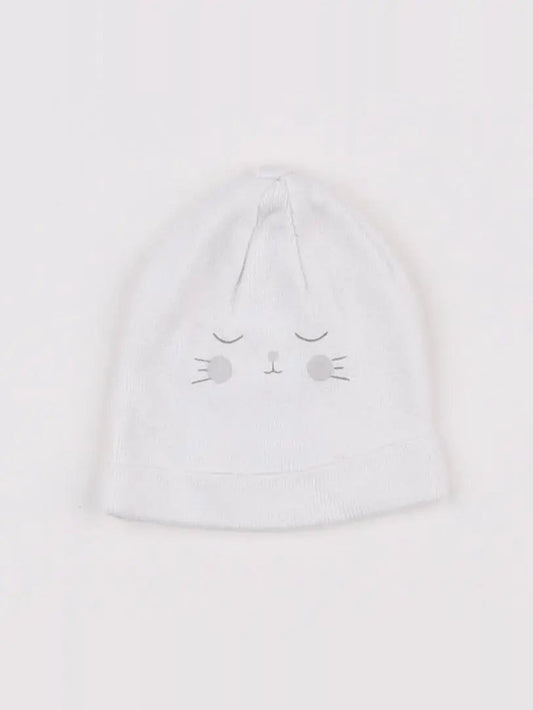 Ensemble bonnet/moufles blanc
