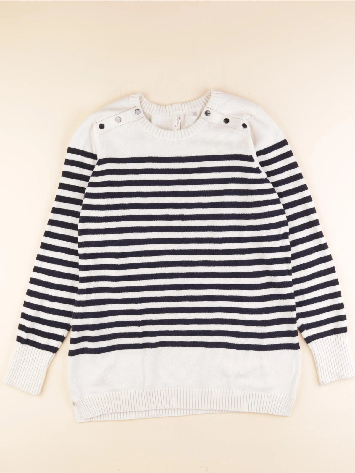 Pull allaitement bleu, blanc