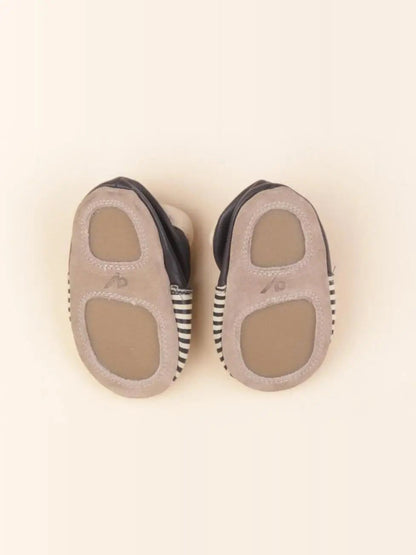 Chaussons bleu, beige