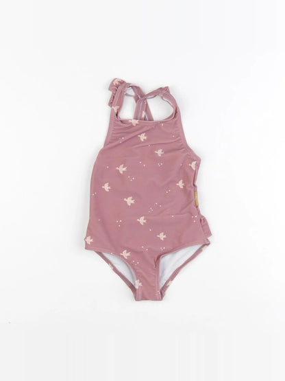 Maillot de bain 1 pièce oiseau rose