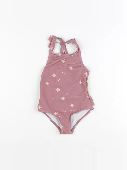Maillot de bain 1 pièce oiseau rose