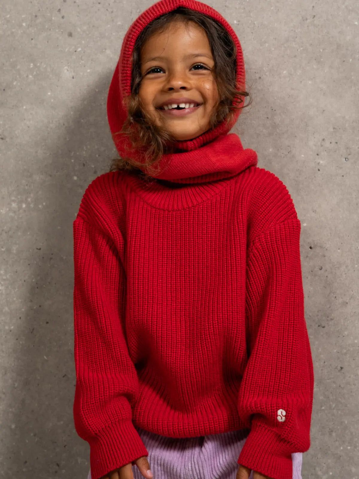 Le pull 100% coton  rouge coquelicot