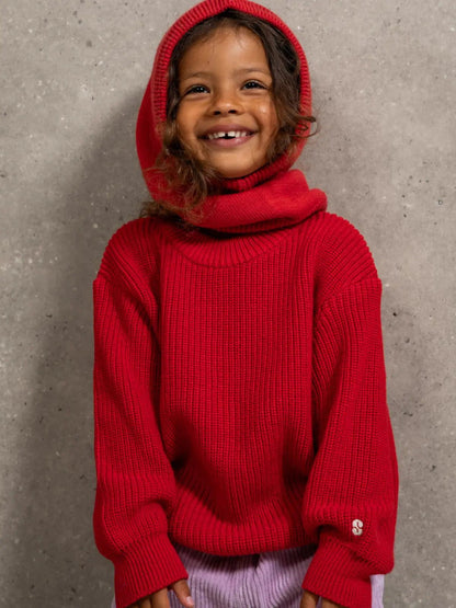 Le pull 100% coton  rouge coquelicot